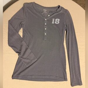 Gray/Blue jersey long sleeve shirt. Old Navy. Large